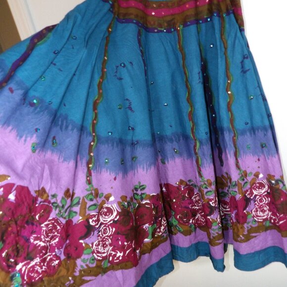 Anthony Originals Dresses & Skirts - Anthony Originals Women Black Full Skirt with Sequins and Flowers Size Medium